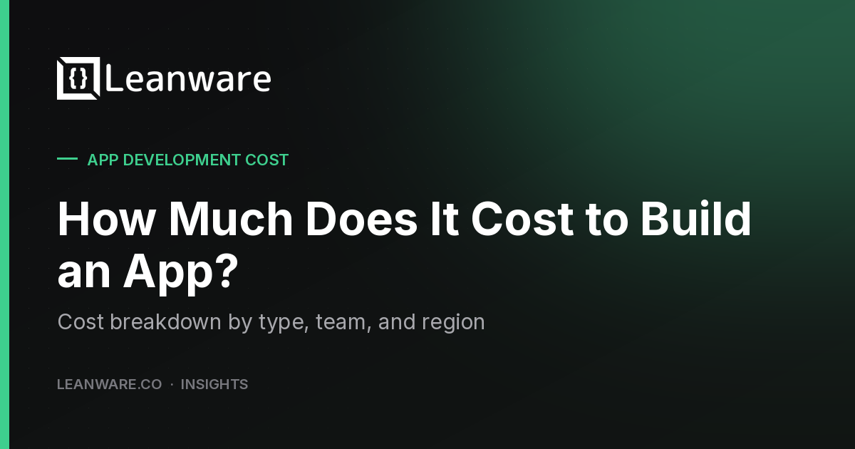 How much does it cost to build an app: cost breakdown by type, team, and region