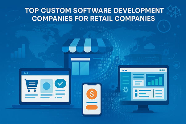Retail technology and software development illustration