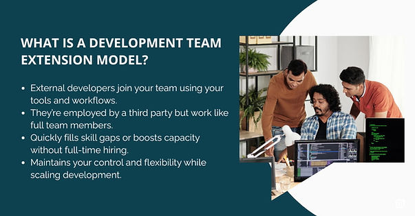 What is a development team extension model?